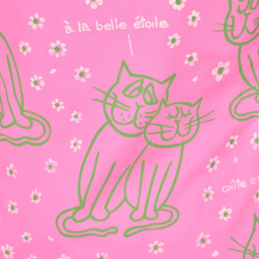 1960s French Cats Maxi Dress