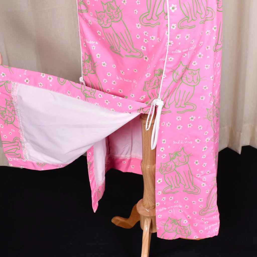 1960s French Cats Maxi Dress