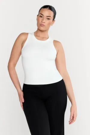 365 SCULPTING LOUNGE RACER TANK - COCONUT MILK