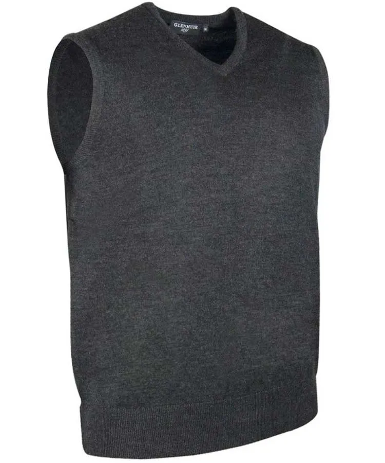 40% OFF - GLENMUIR Rankin Mens Slipover - Fine Merino Wool - Charcoal - Size: SMALL