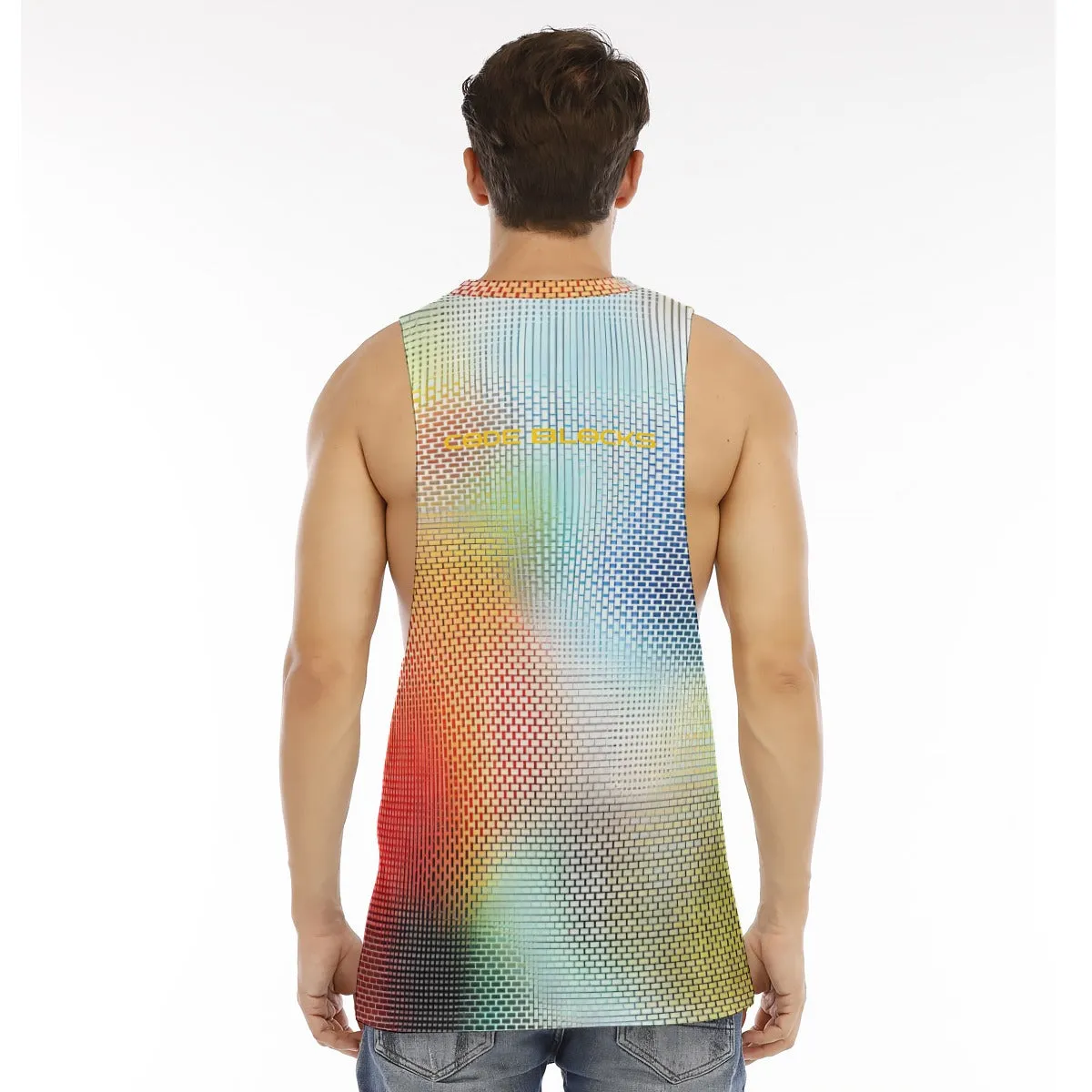 All-Over Print Men's O-neck Long Tank Top