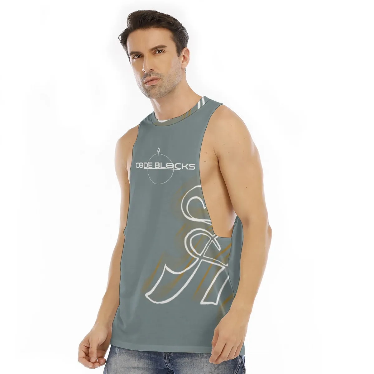 All-Over Print Men's O-neck Long Tank Top
