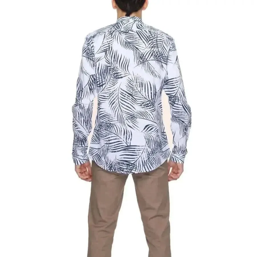 Antony Morato Blue Floral Long Sleeve Men's Shirt