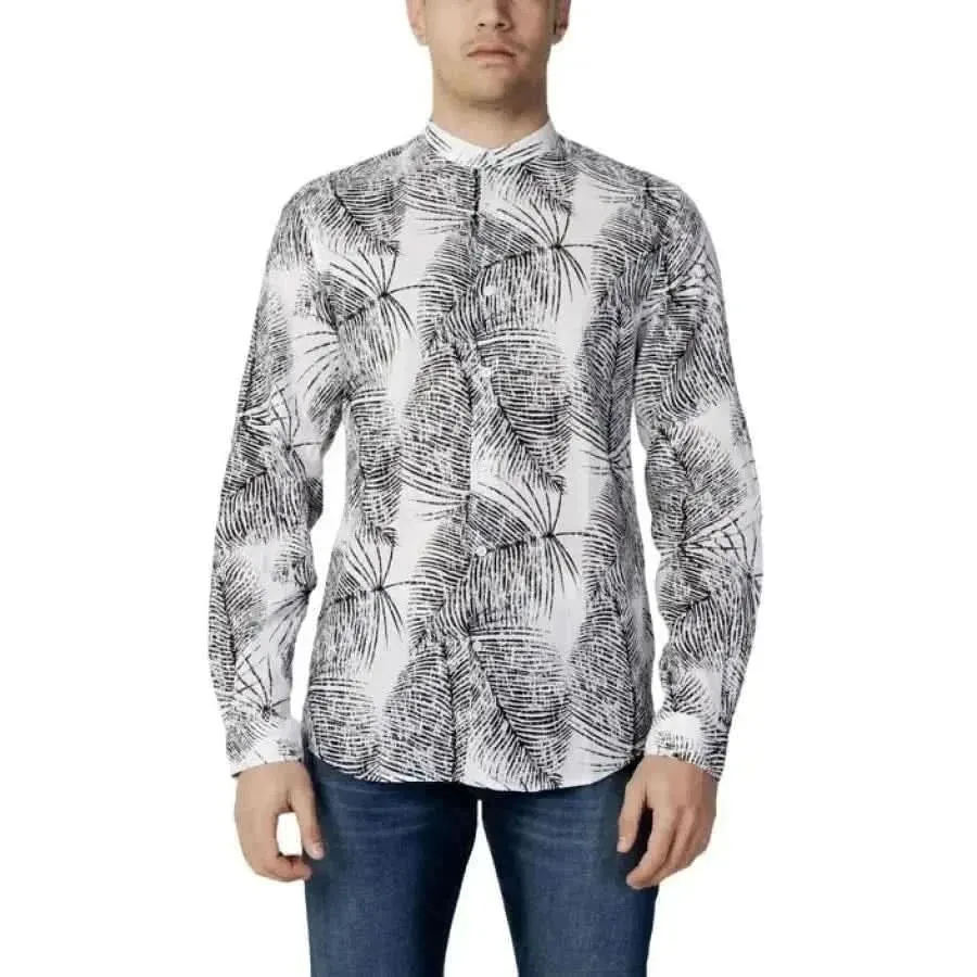 Antony Morato Men's Black Mandarin Collar Shirt