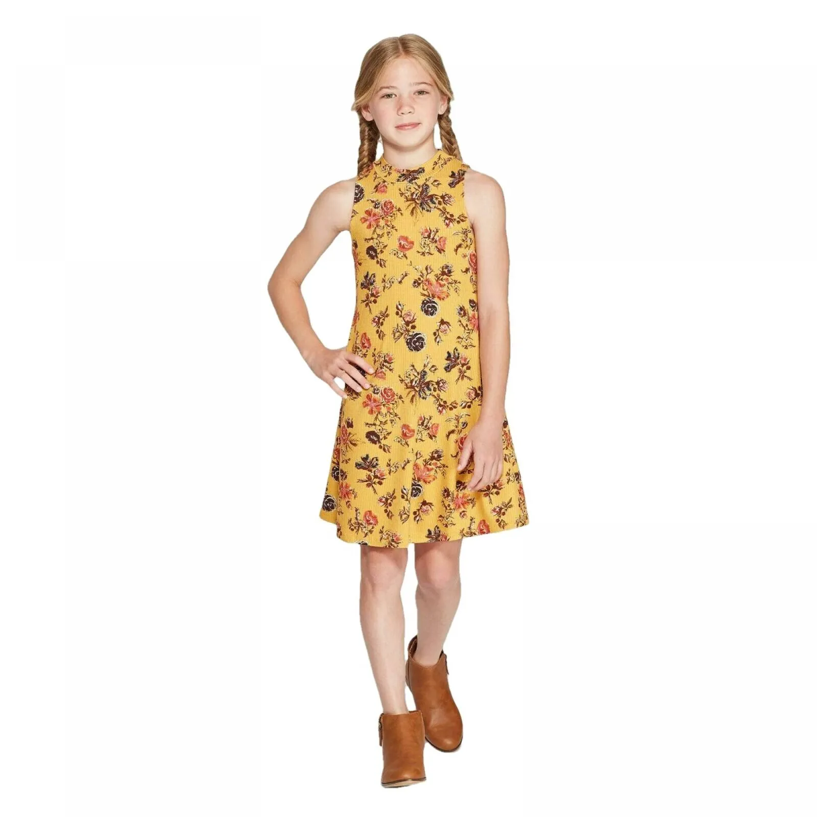 Art Class Girls' Sleeveless Mock Neck Tank Dress