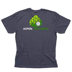 Aspen Pickleball Men's Vintage Casual Cotton Blend T-Shirt - Back Logo