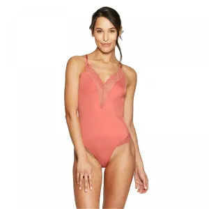 Auden Women's Unlined Lace Trimmed Bodysuit
