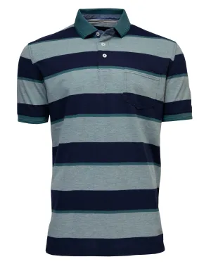 Back Bay Black Stripe Birdseye Pique Polo