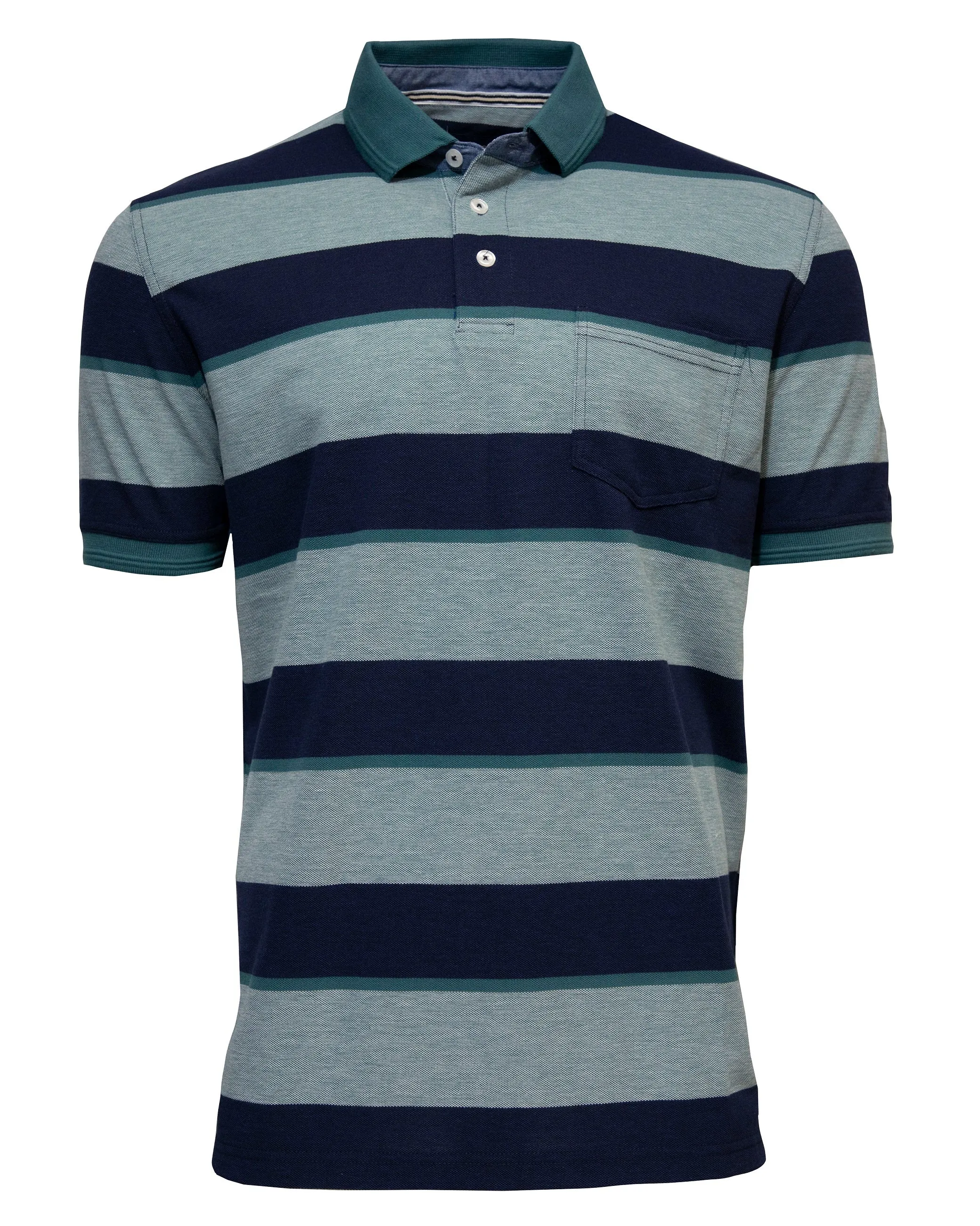 Back Bay Black Stripe Birdseye Pique Polo