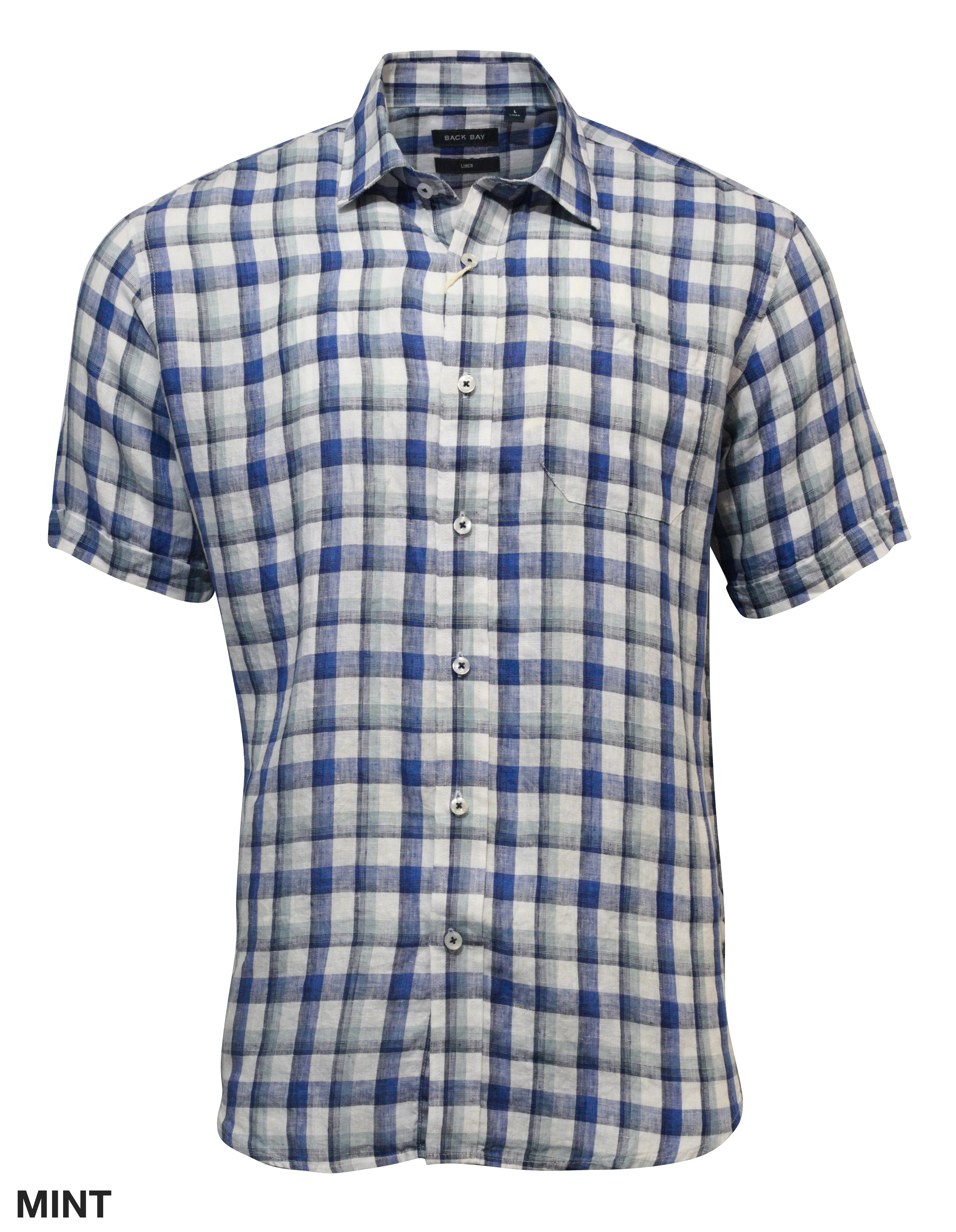 Back Bay Linen Check Short Sleeve Shirt
