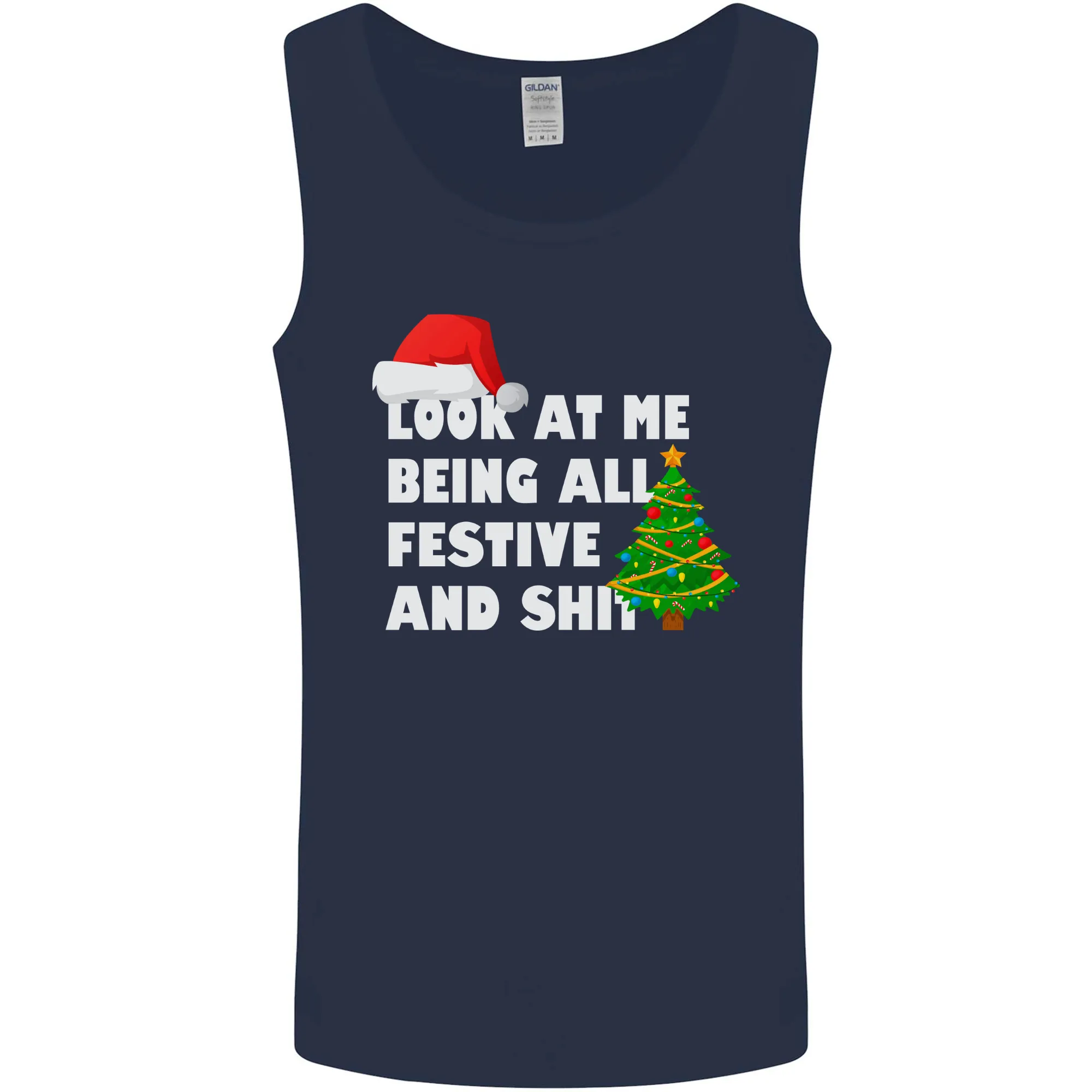 Bah Humbug Festive & Sh!t Christmas Xmas Mens Vest Tank Top