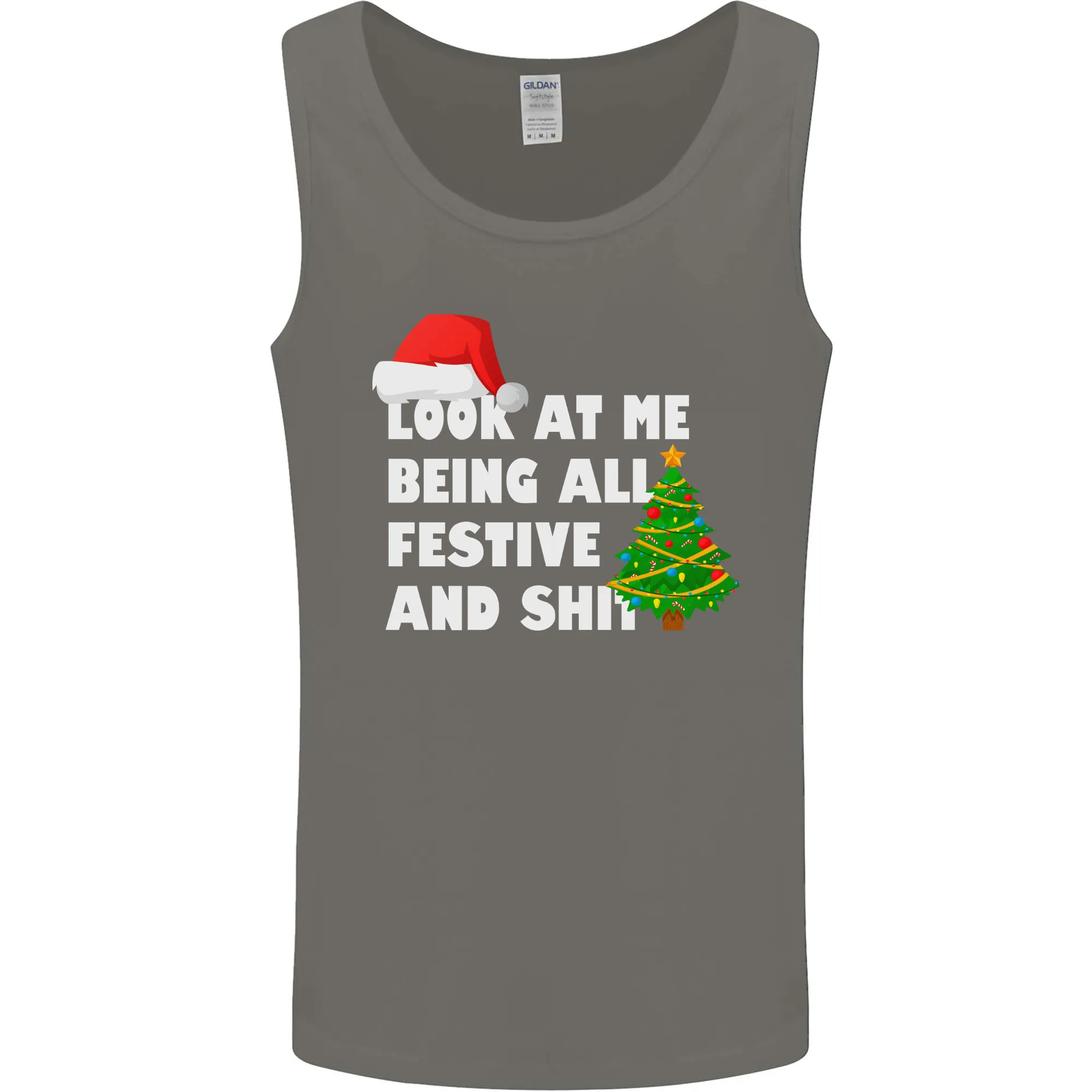Bah Humbug Festive & Sh!t Christmas Xmas Mens Vest Tank Top