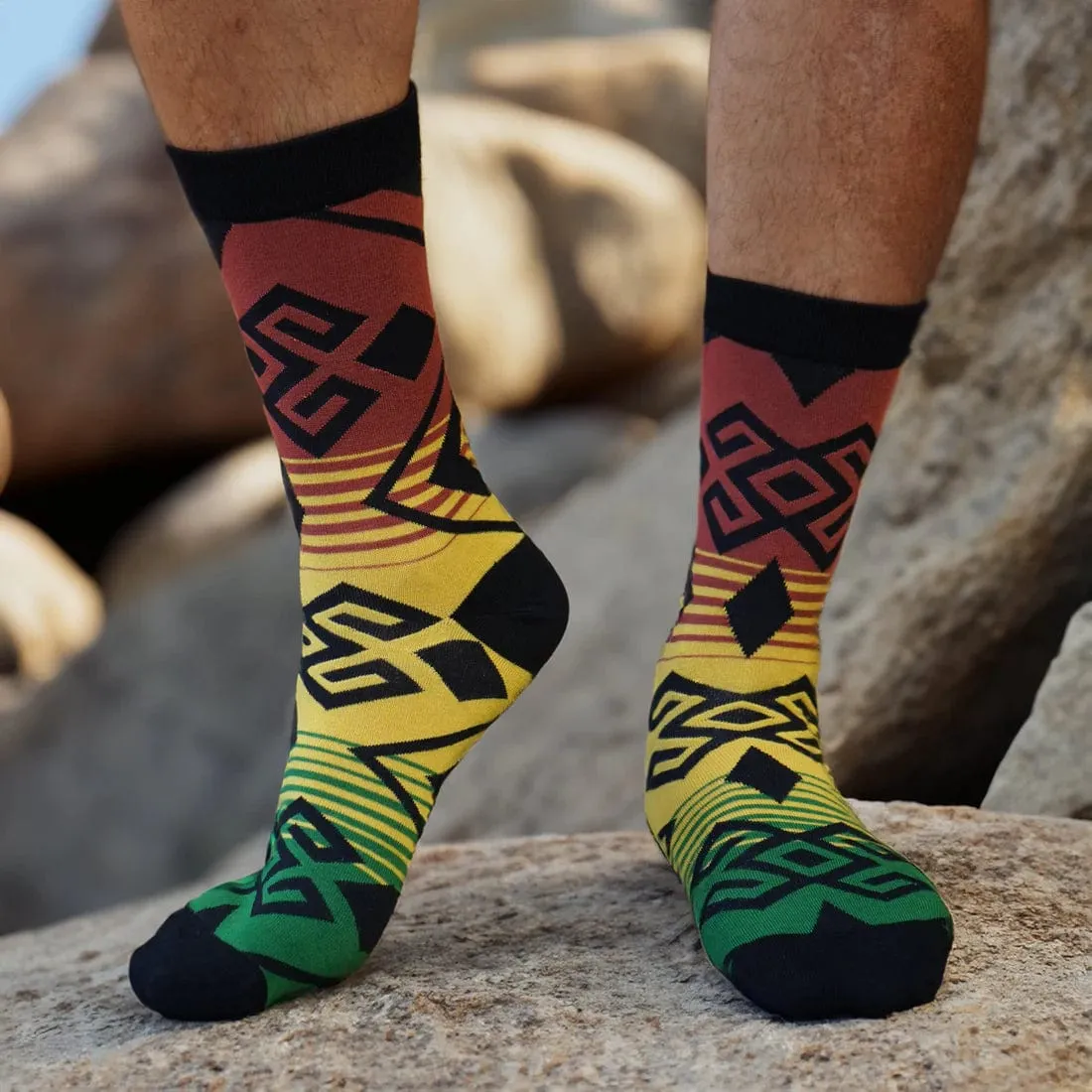 Bambukas Mens Reggae Vibes Crew Socks
