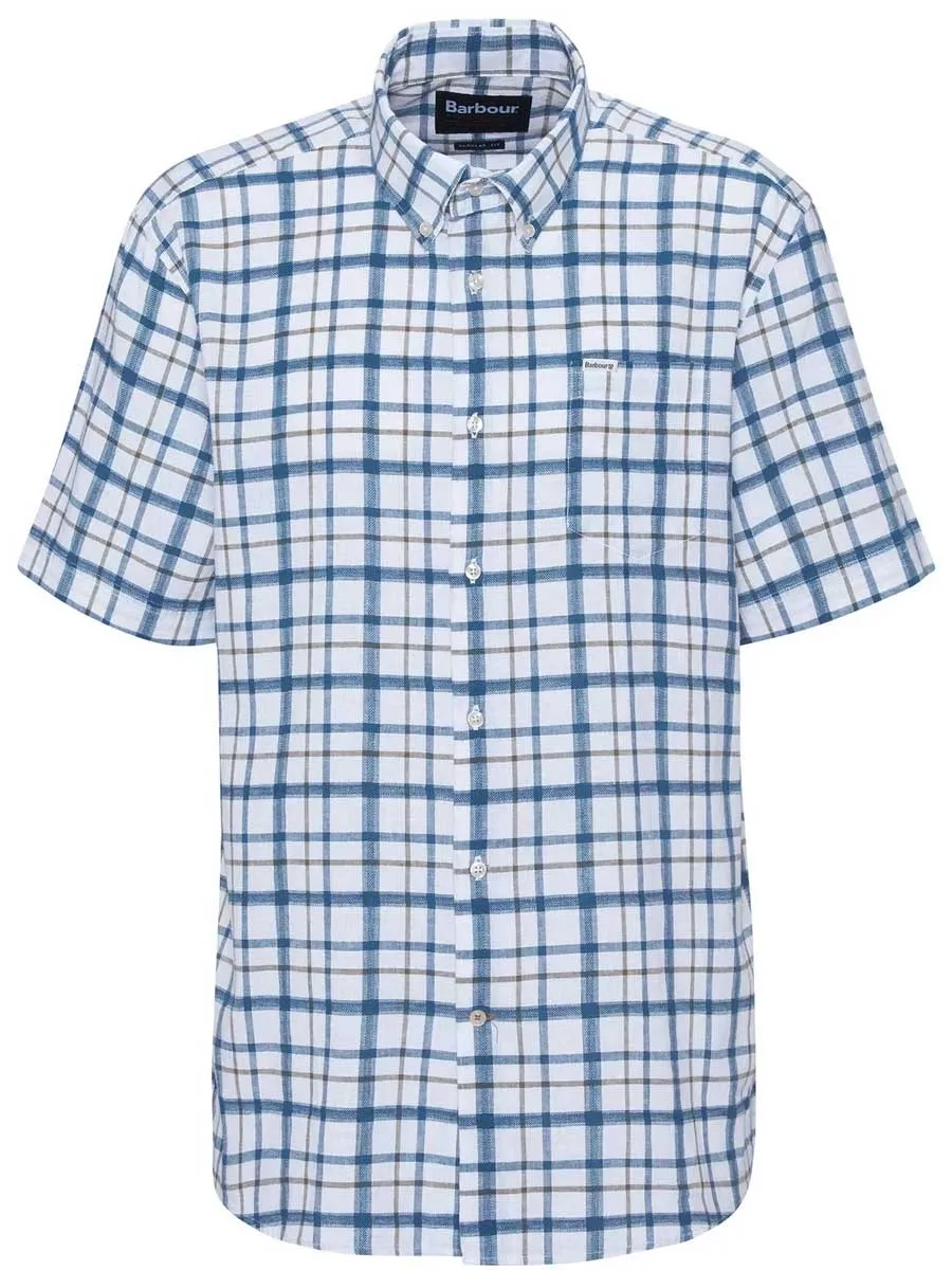 BARBOUR Glover Regular Short-Sleeved Shirt - Mens - Classic Navy