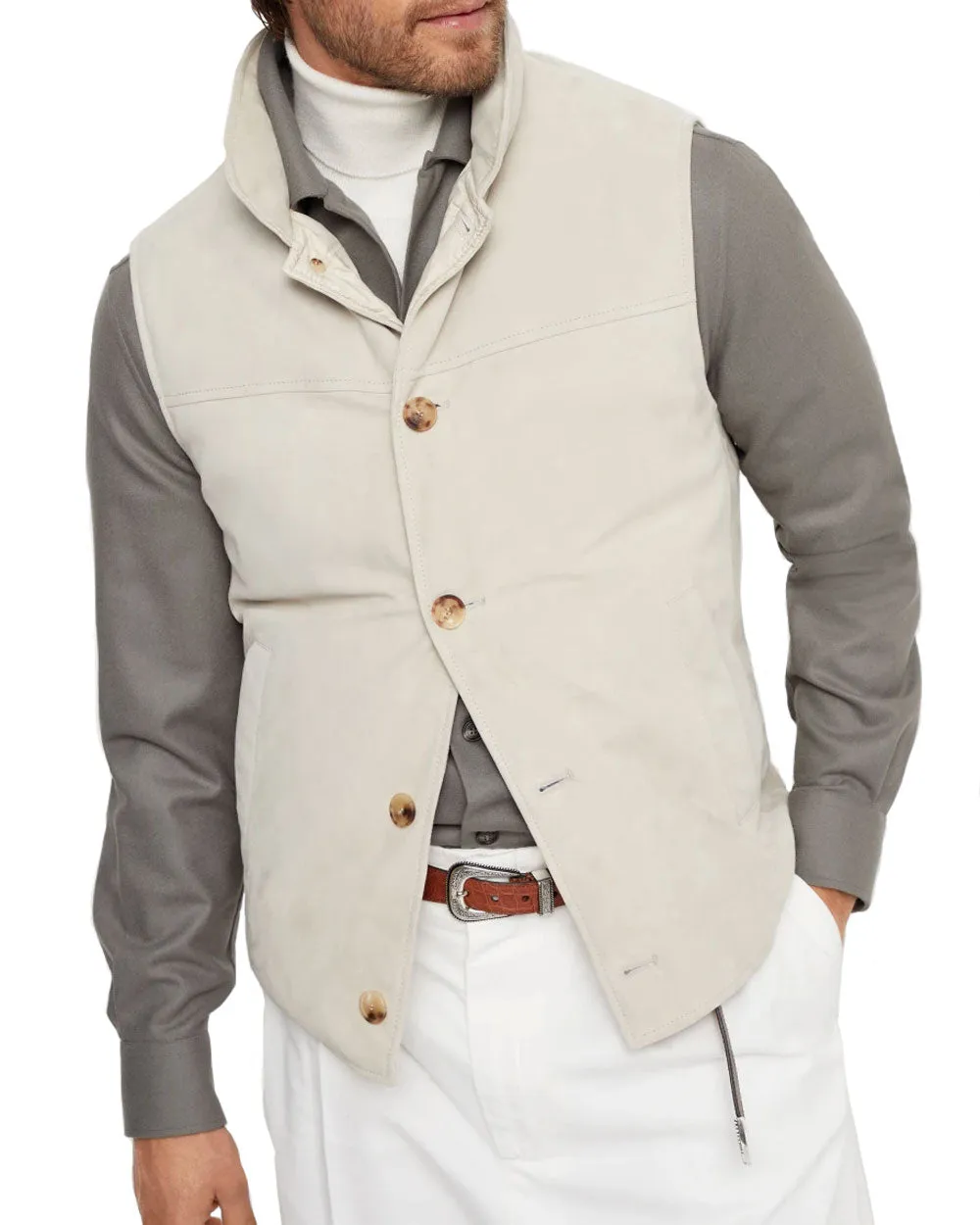 Beige Suede Vest