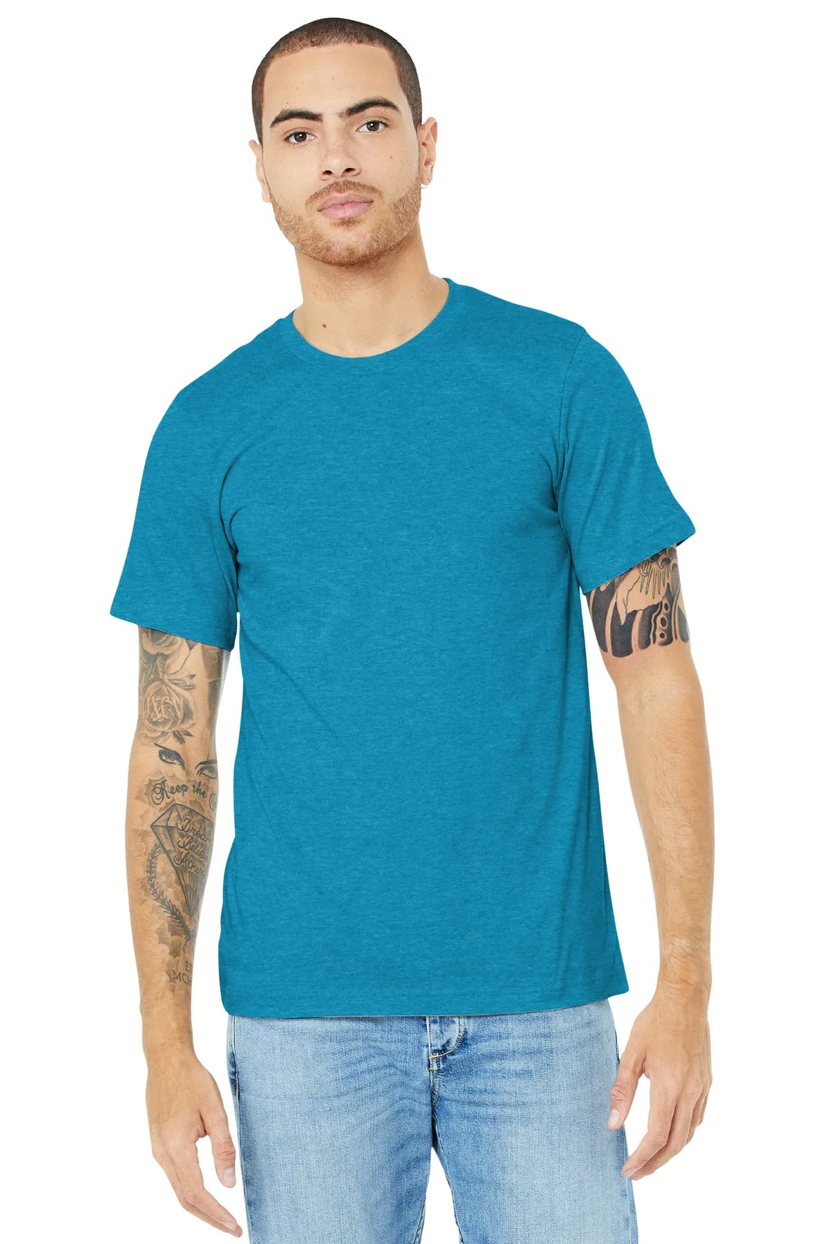 BELLA CANVAS  Unisex Heather CVC Short Sleeve Tee. BC3001CVC Heather Aqua