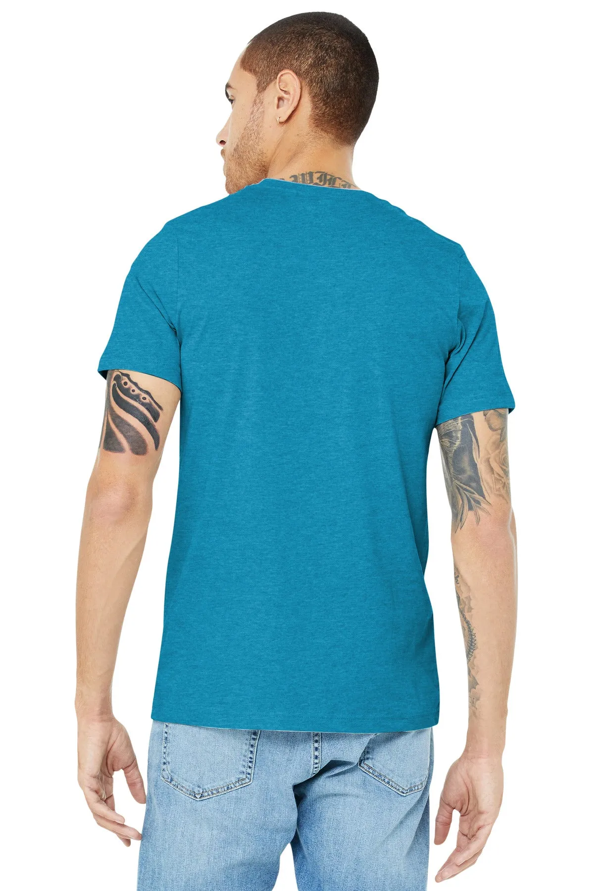 BELLA CANVAS  Unisex Heather CVC Short Sleeve Tee. BC3001CVC Heather Aqua
