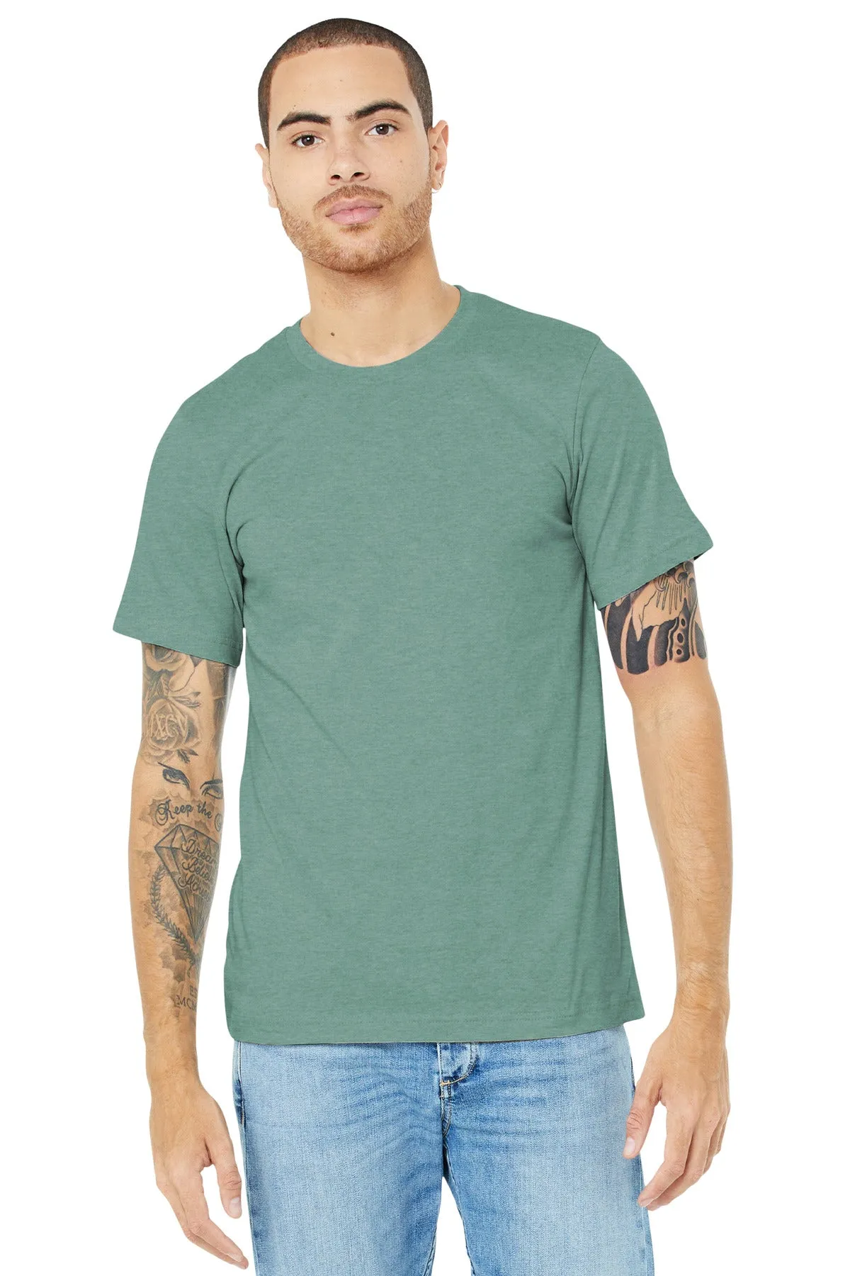 BELLA CANVAS  Unisex Heather CVC Short Sleeve Tee. BC3001CVC Heather Prism Dusty Blue