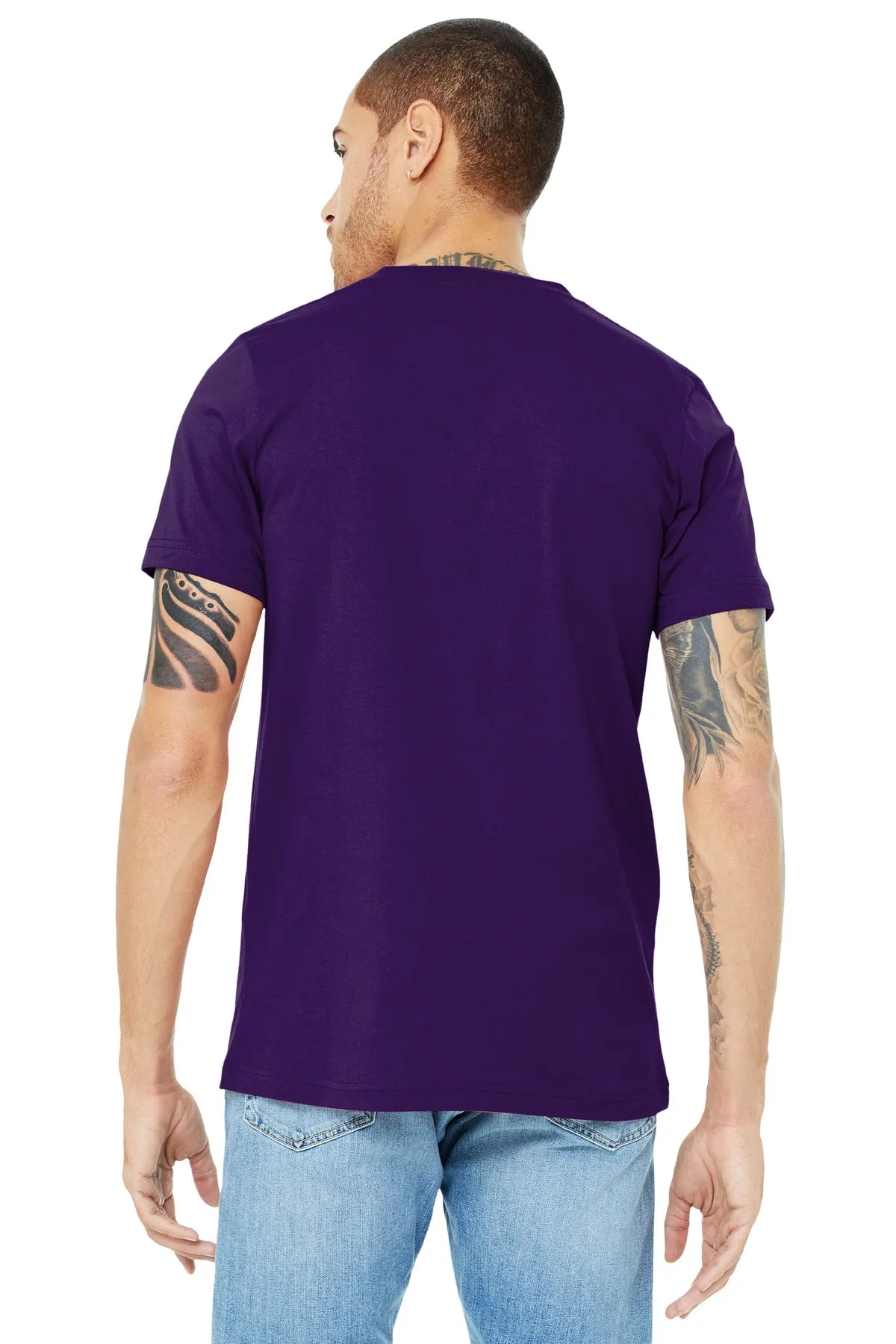 BELLA CANVAS  Unisex Jersey Short Sleeve V-Neck Tee. BC3005 Team Purple