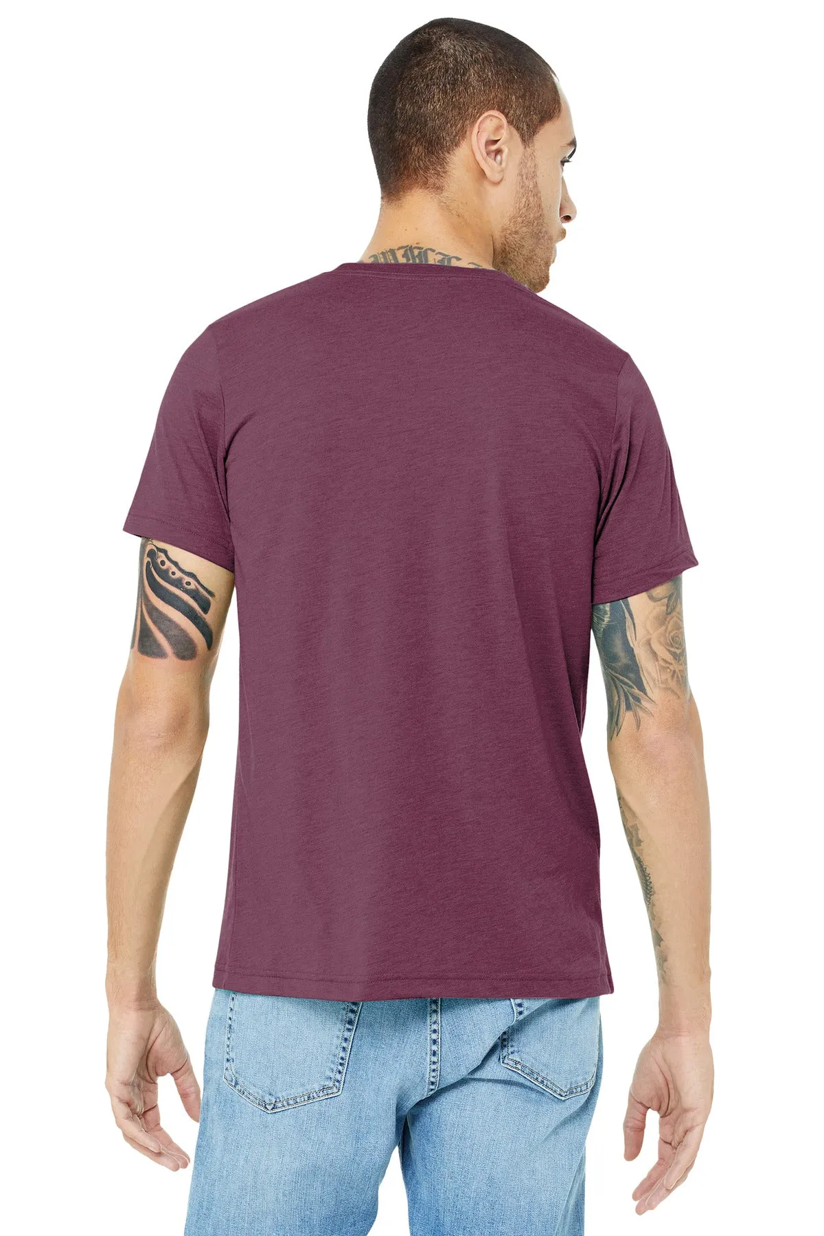 BELLA CANVAS  Unisex Triblend Short Sleeve Tee. BC3413 Maroon Triblend