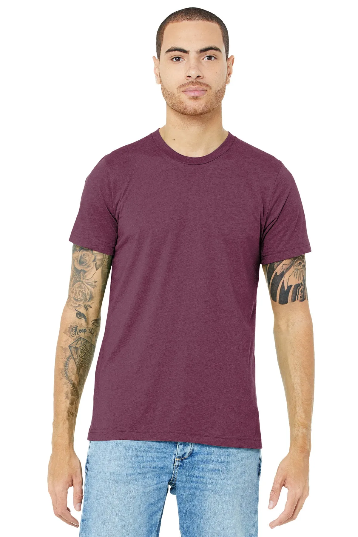 BELLA CANVAS  Unisex Triblend Short Sleeve Tee. BC3413 Maroon Triblend