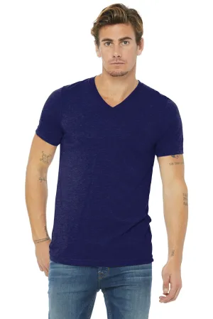 BELLA CANVAS  Unisex Triblend Short Sleeve V-Neck Te. BC3415 Navy Triblend