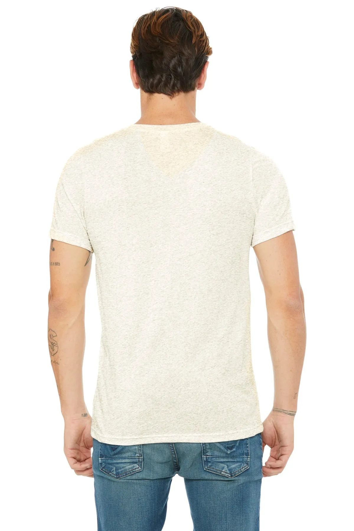 BELLA CANVAS  Unisex Triblend Short Sleeve V-Neck Te. BC3415 Oatmeal Triblend