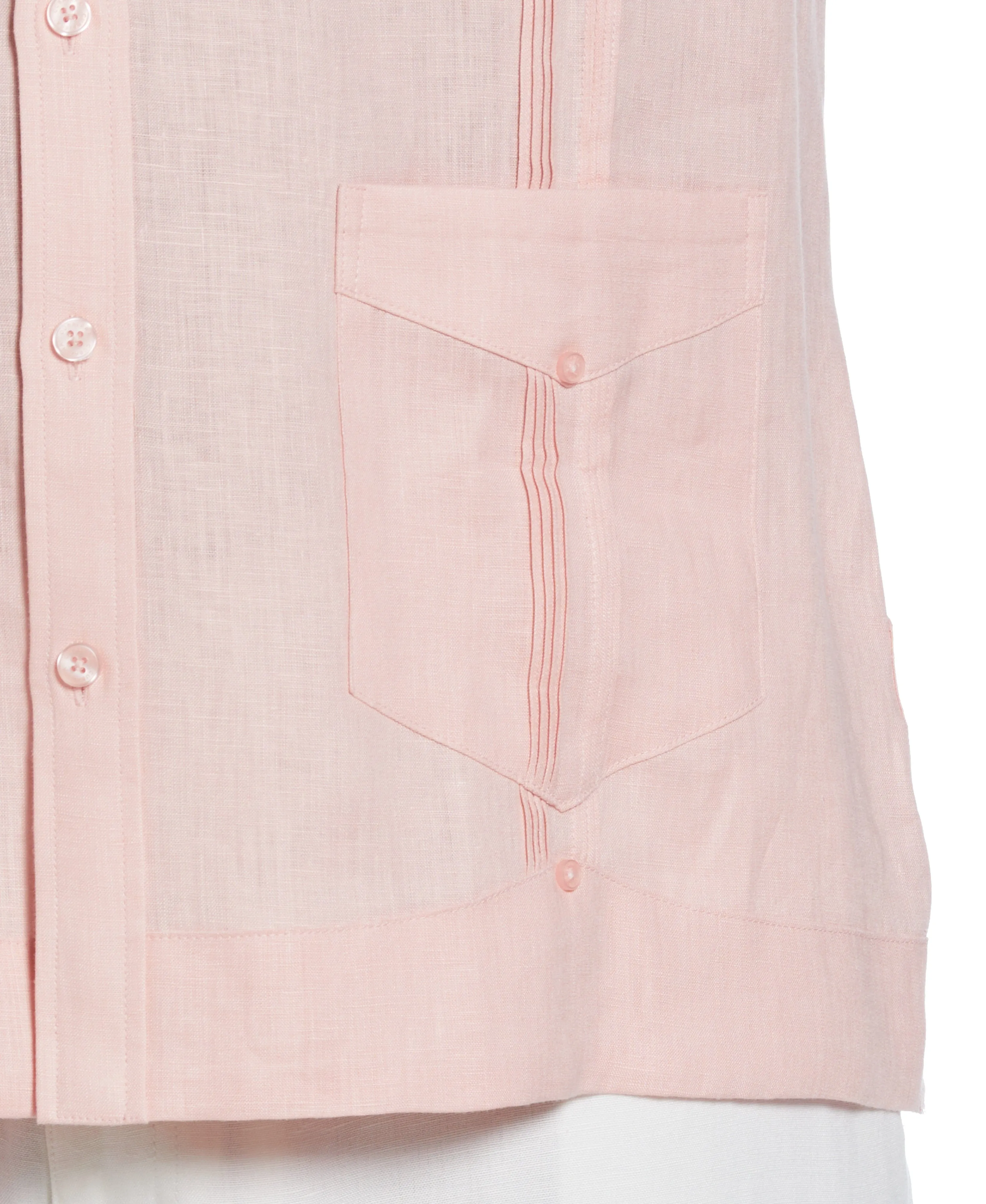 Big & Tall 100% Linen Classic Guayabera Shirt - Long Sleeve
