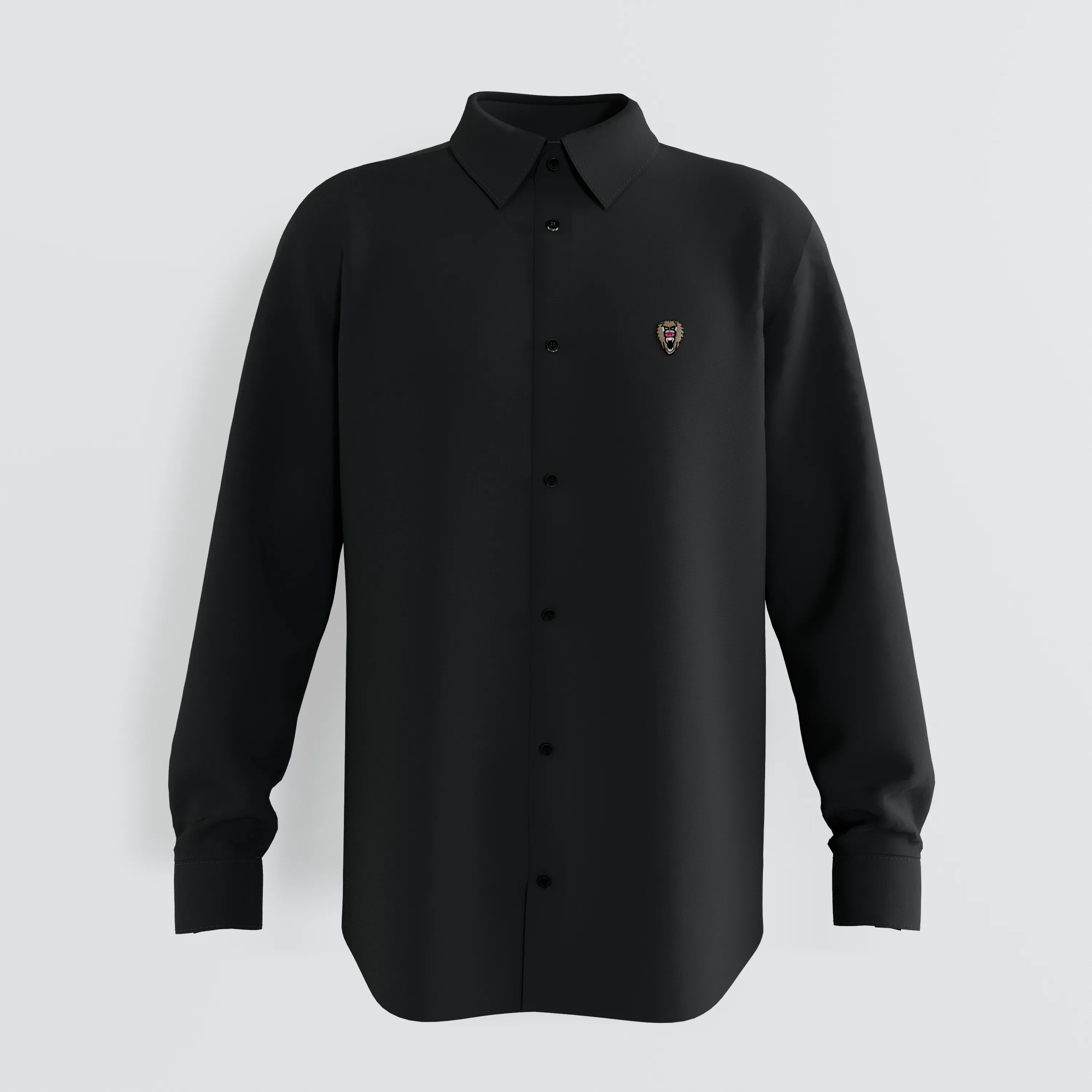 BLACK 12 LONG SLEEVE SOLID SHIRT