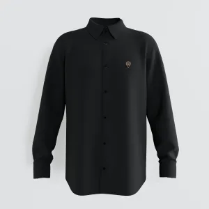BLACK 12 LONG SLEEVE SOLID SHIRT