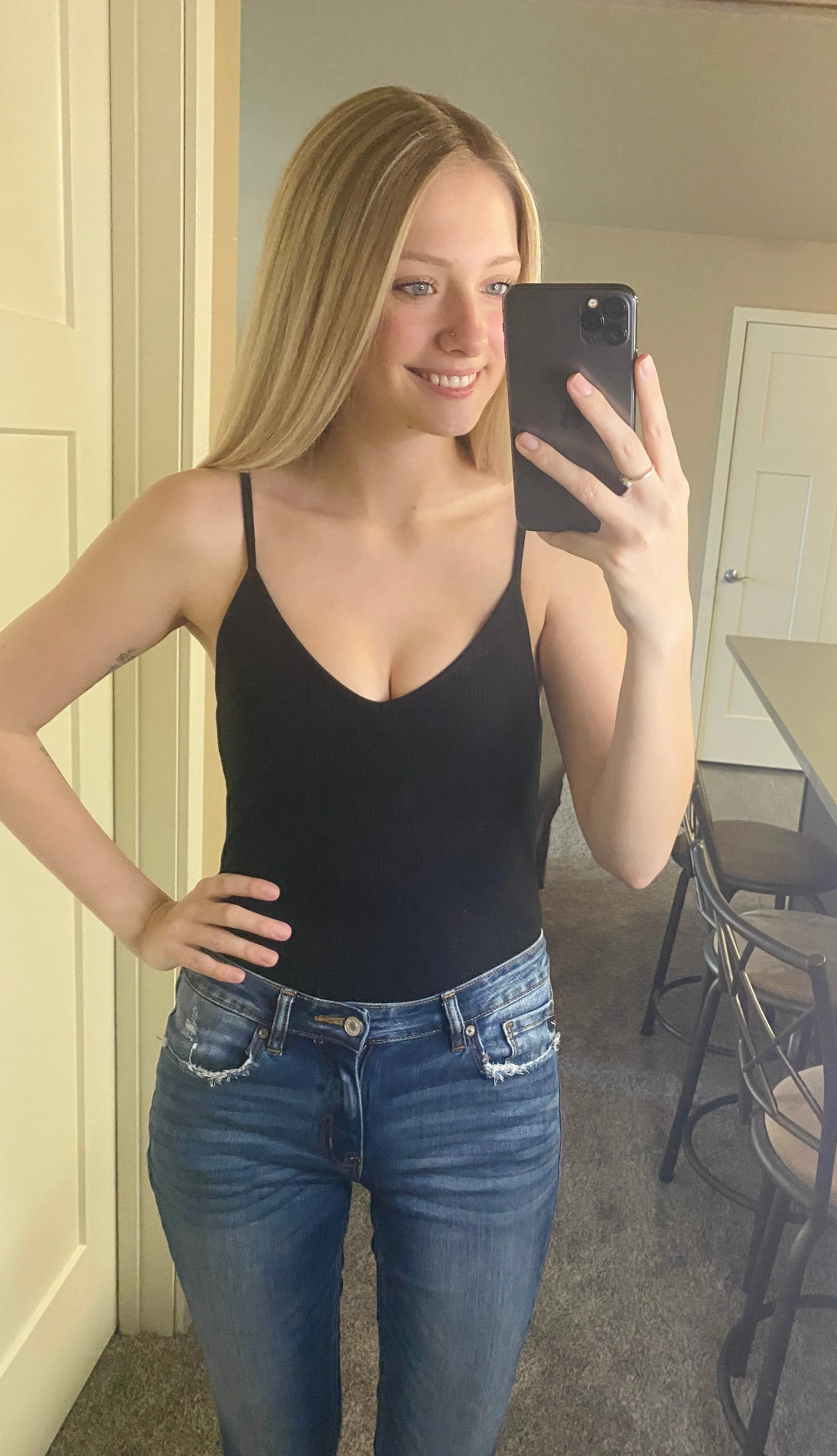 BLACK SPEGHETTI STRAP BODYSUIT