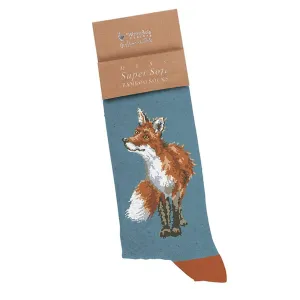 Bright Eyed and Bushy Tailed Fox Men's Bamboo Socks