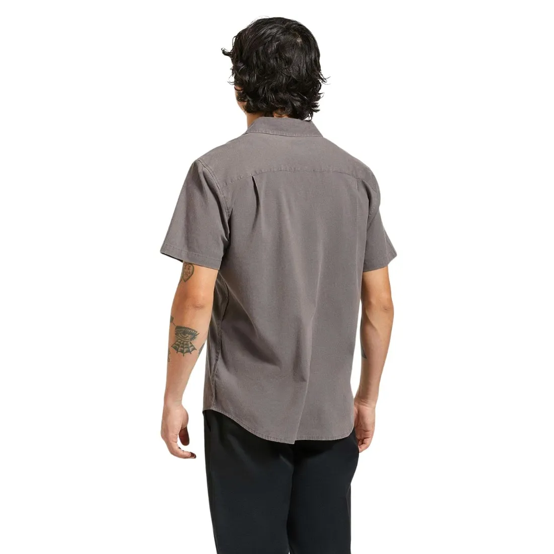 Brixton Charter Sol Wash Short Sleeve Shirt - Charcoal Sol Wash