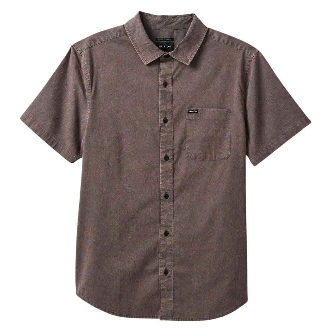 Brixton Charter Sol Wash Short Sleeve Shirt - Charcoal Sol Wash
