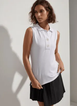 Caine Sleeveless Polo by Varley | White