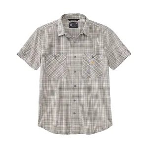 Carhartt Men's Rugged Flex Relaxed Fit Lightweight Short Sleeve Plaid Shirt - Gray