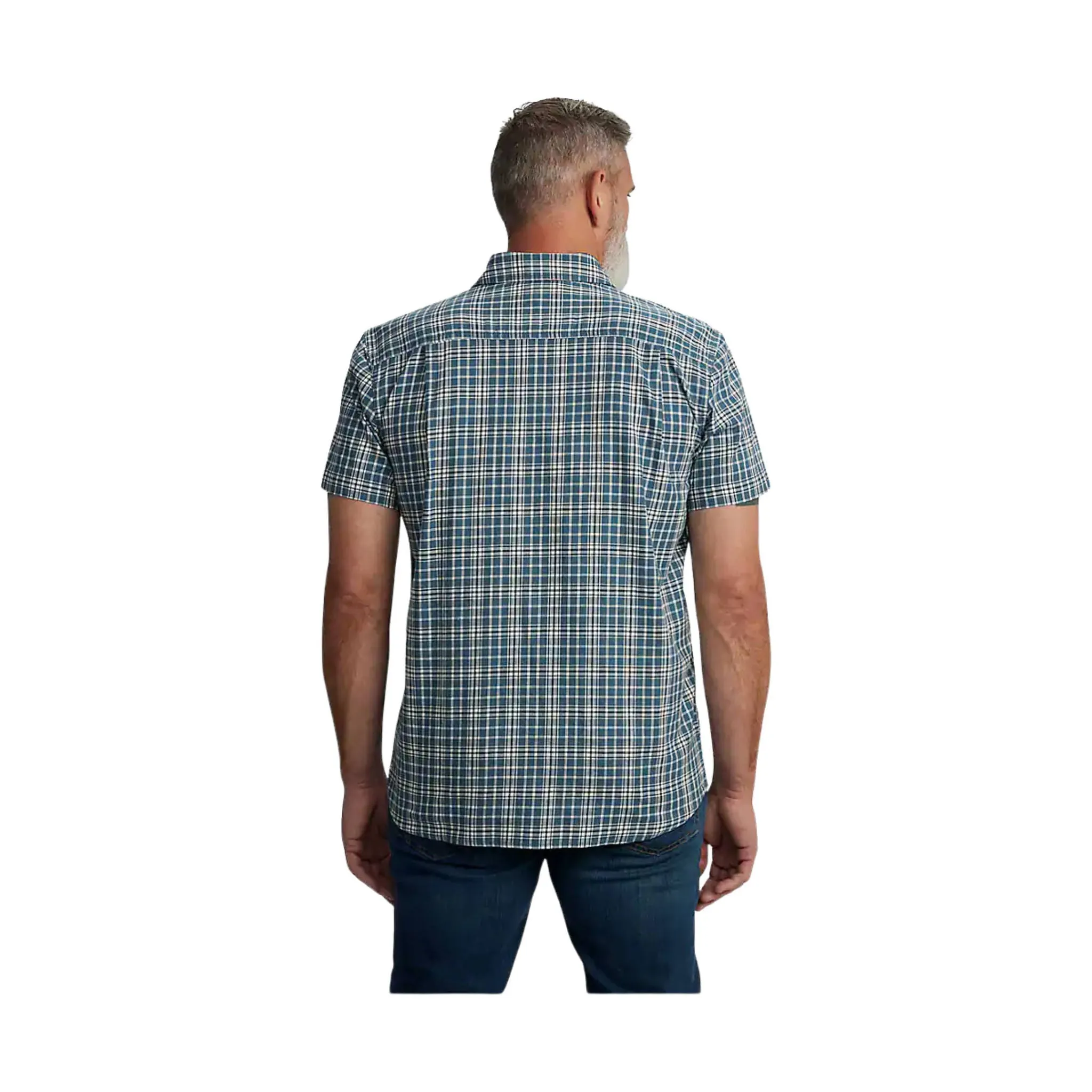 Carhartt Men's Rugged Flex Relaxed Fit Lightweight Short Sleeve Plaid Shirt - Storm Blue