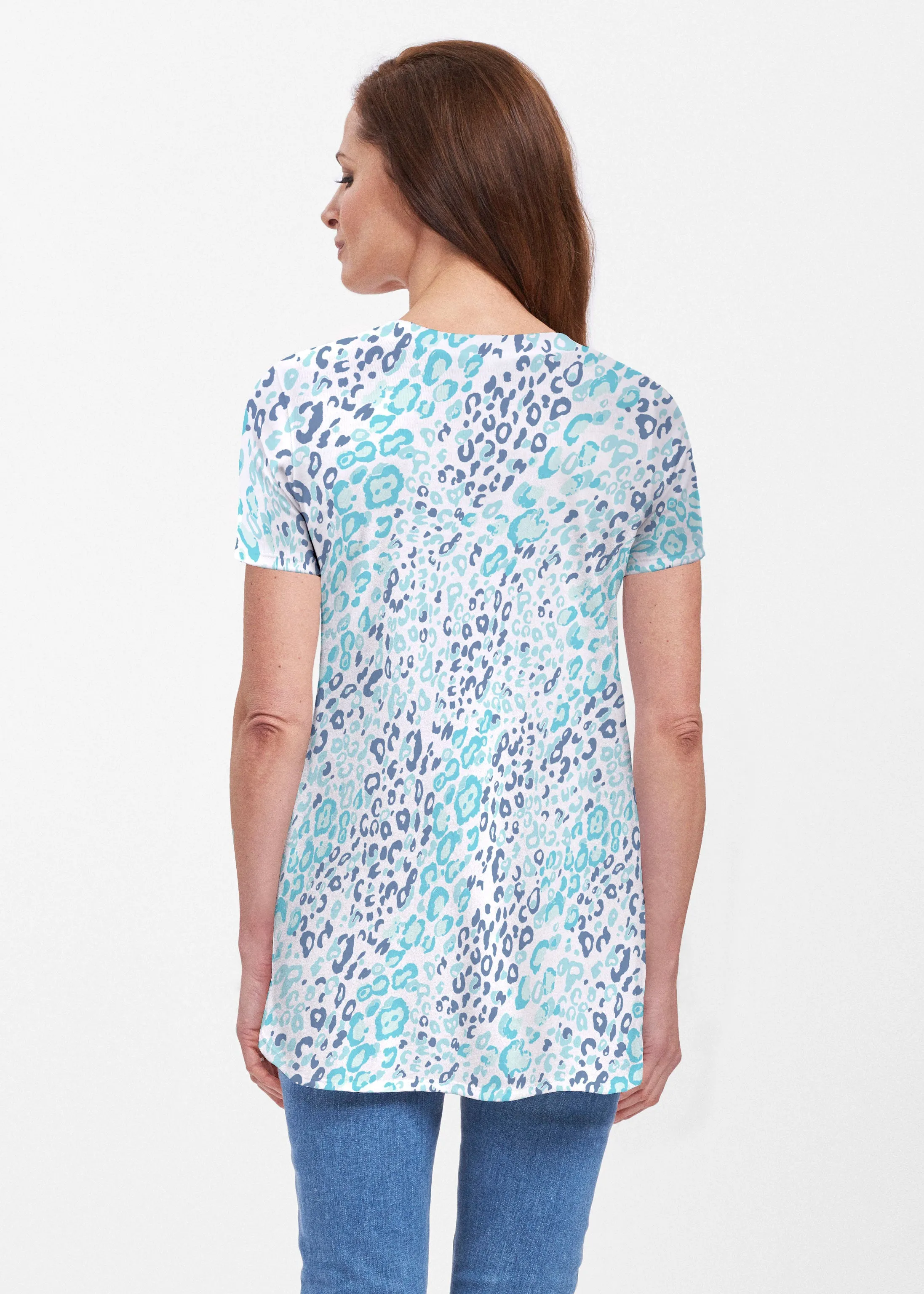 Cat Blue (7755) ~ Butterknit Short Sleeve Tunic