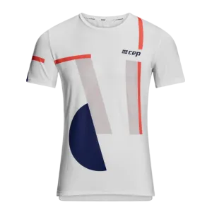 CEP | The Run Short Sleeve Shirt | Men's | White Geometric