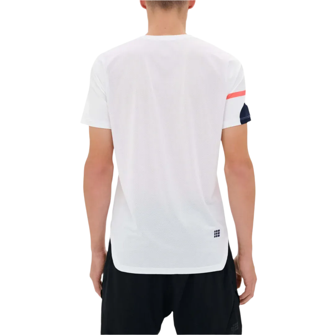 CEP | The Run Short Sleeve Shirt | Men's | White Geometric