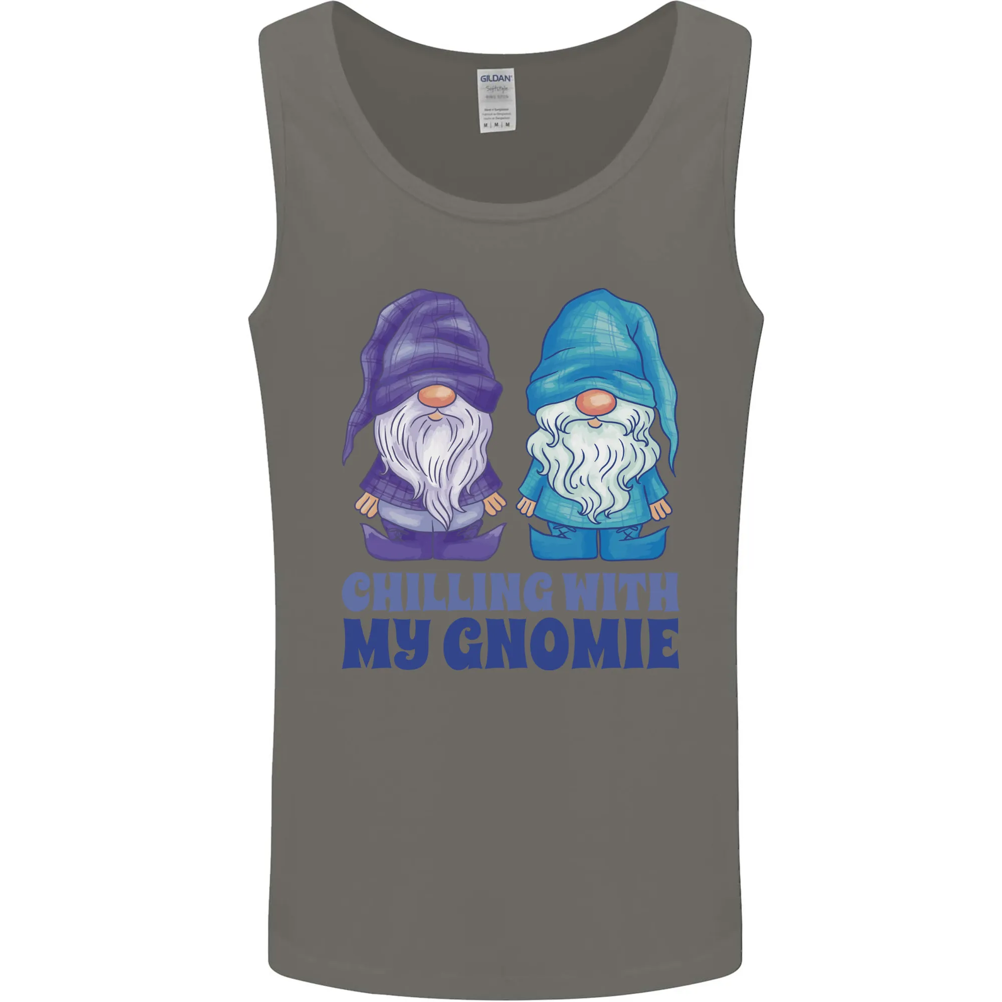 Chilling With My Gnomie Funny Gnomes Mens Vest Tank Top