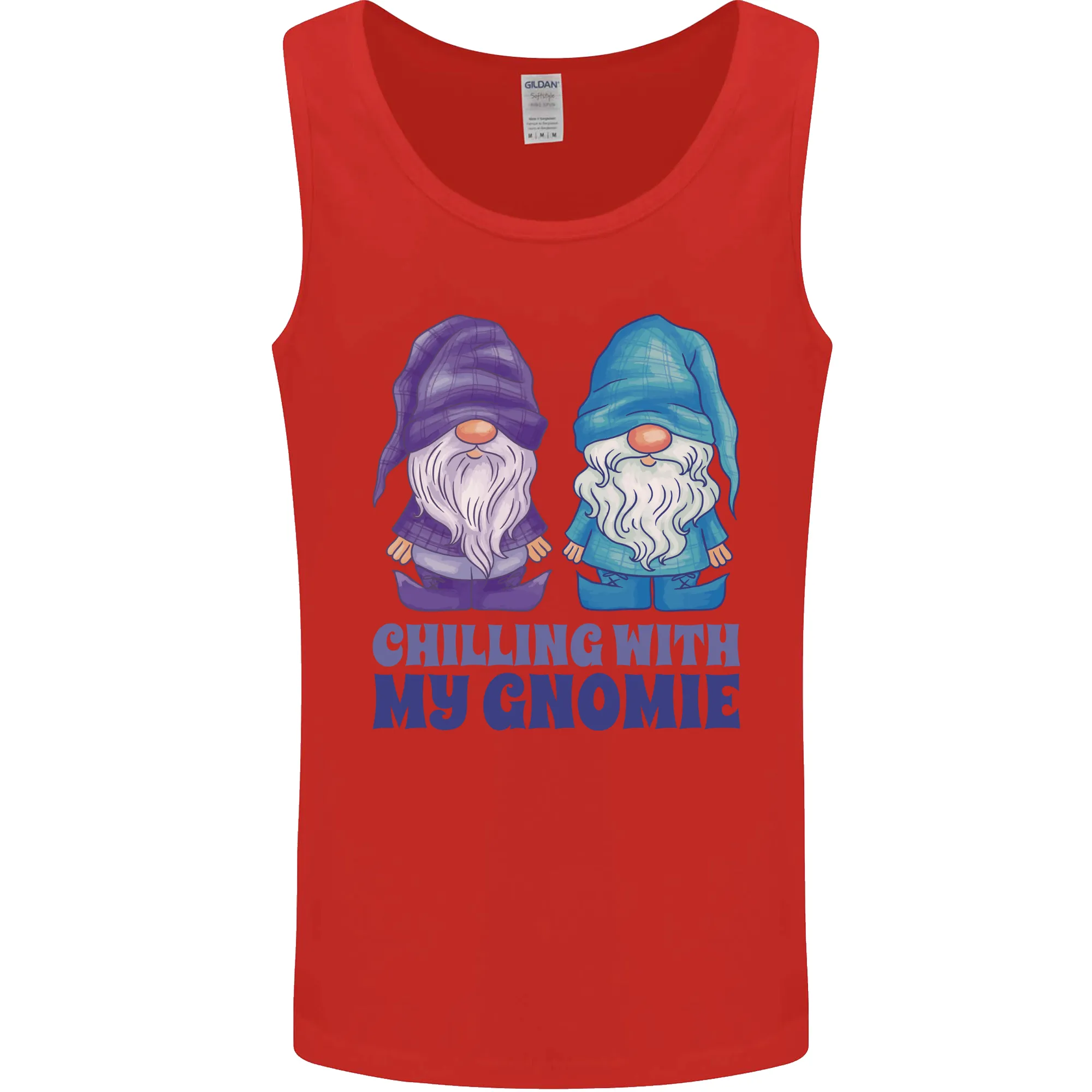 Chilling With My Gnomie Funny Gnomes Mens Vest Tank Top