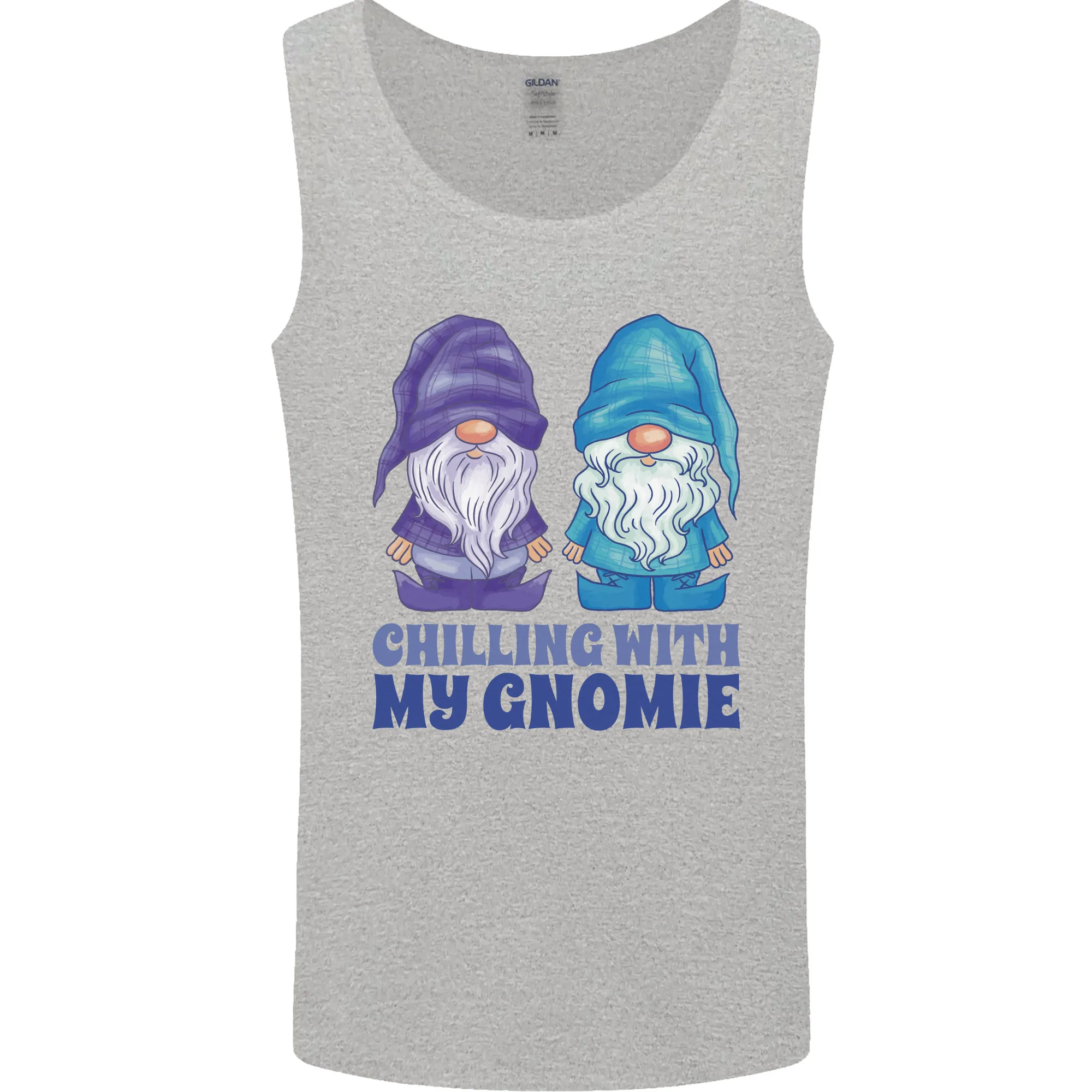 Chilling With My Gnomie Funny Gnomes Mens Vest Tank Top