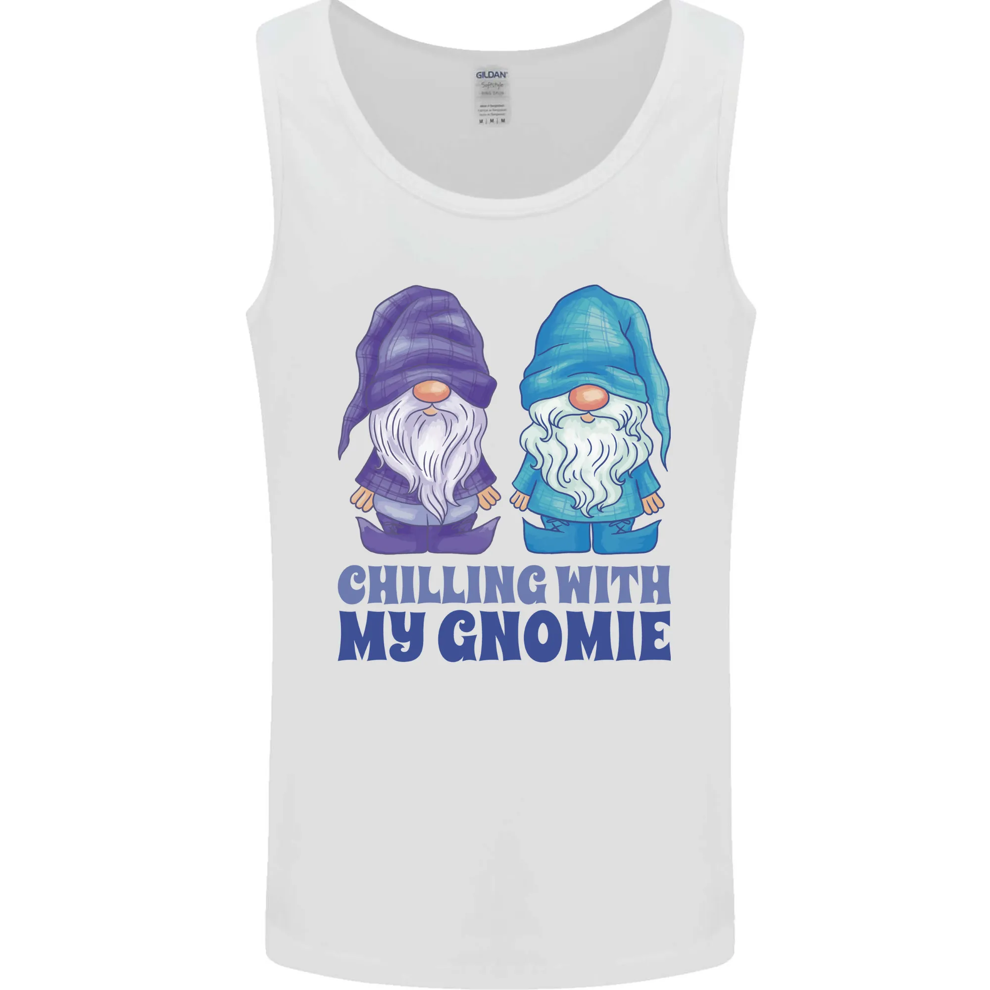 Chilling With My Gnomie Funny Gnomes Mens Vest Tank Top