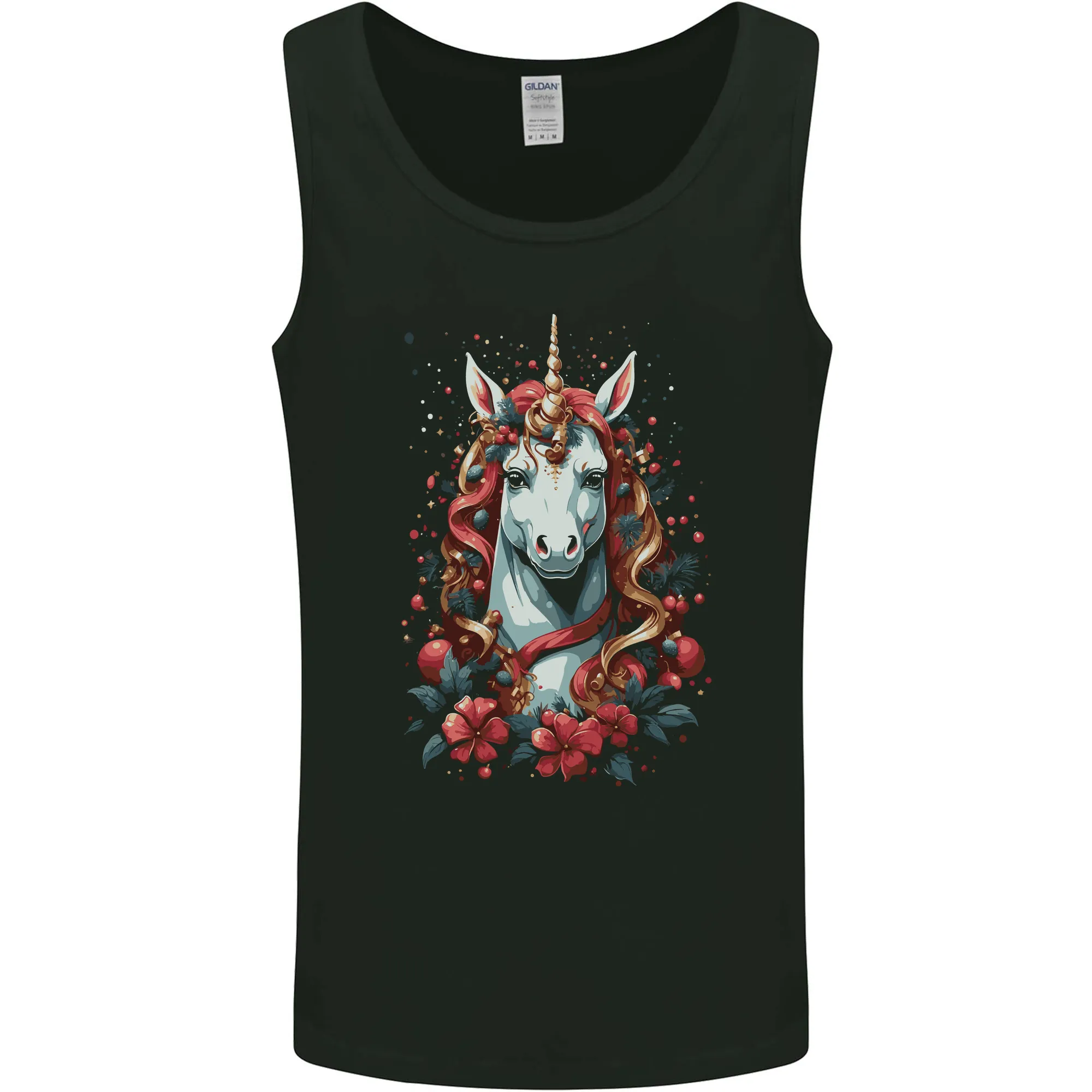 Christmas Unicorn Xmas Horse Mens Vest Tank Top