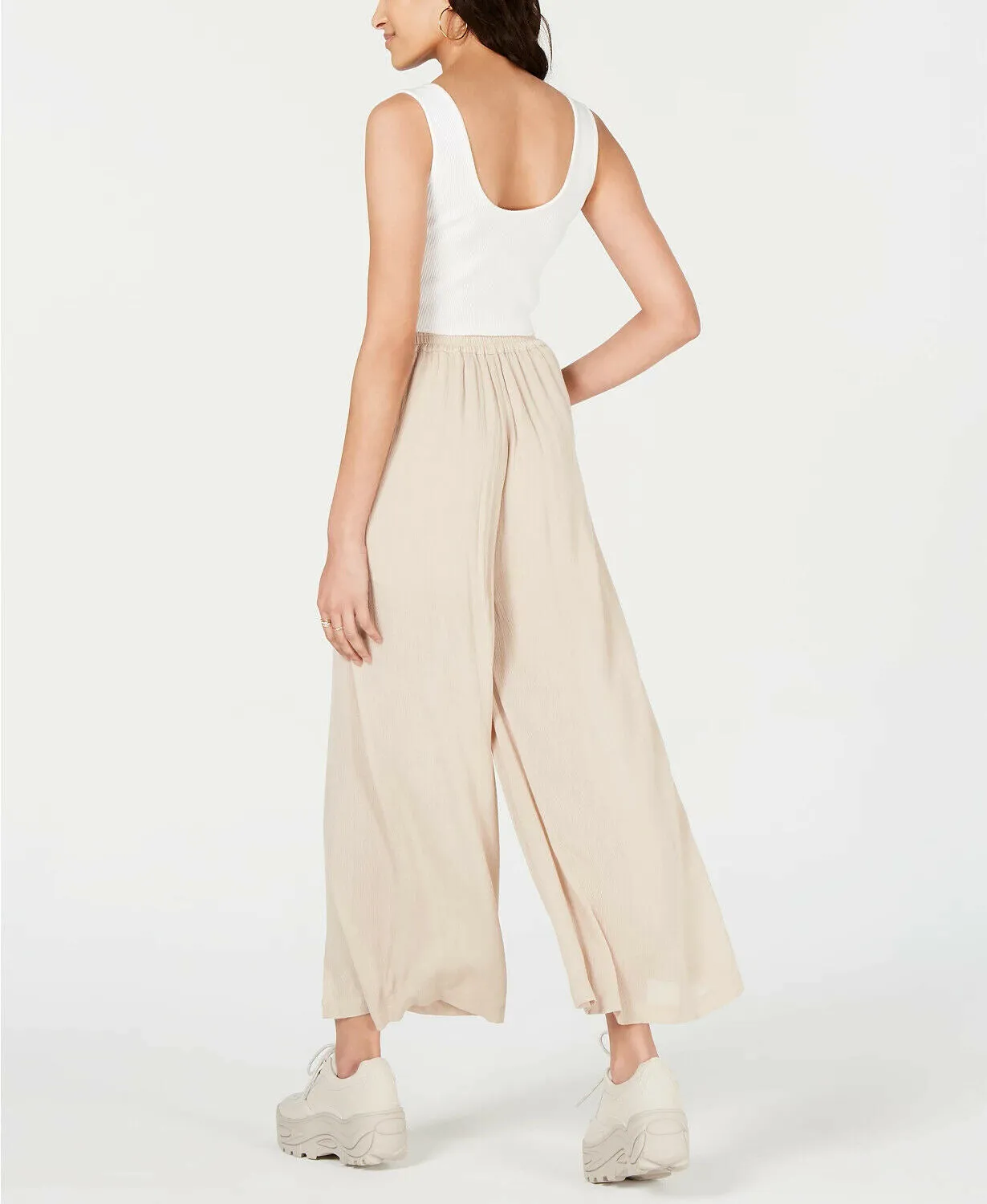Cotton Candy Women's Ribbed Cropped Tank Top White XS