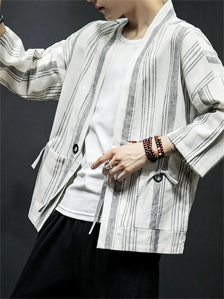 Cotton Linen Casual Chinese Type Men's Shirts