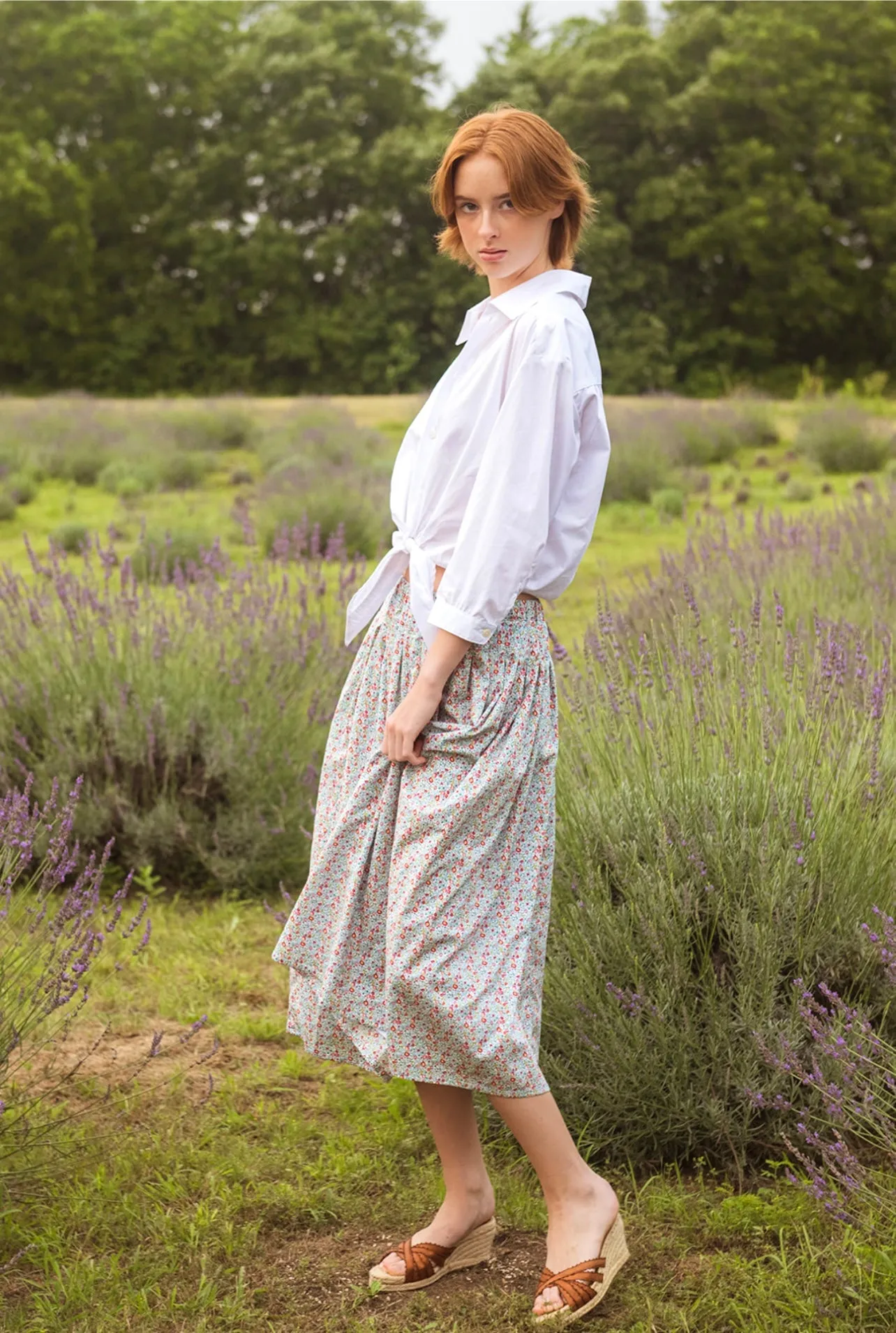 Cotton tie shirt 3/4 sleeve
