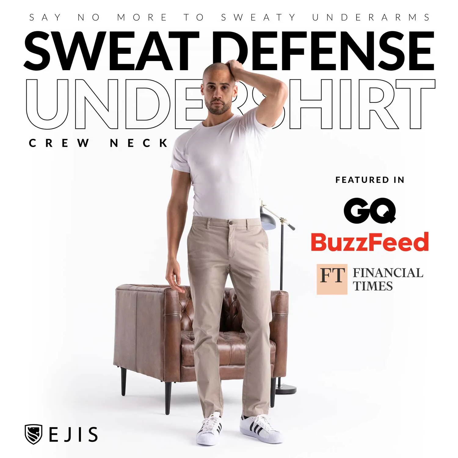 Crew Neck Micro Modal Sweat Proof Undershirt For Men - Black 6-Pack