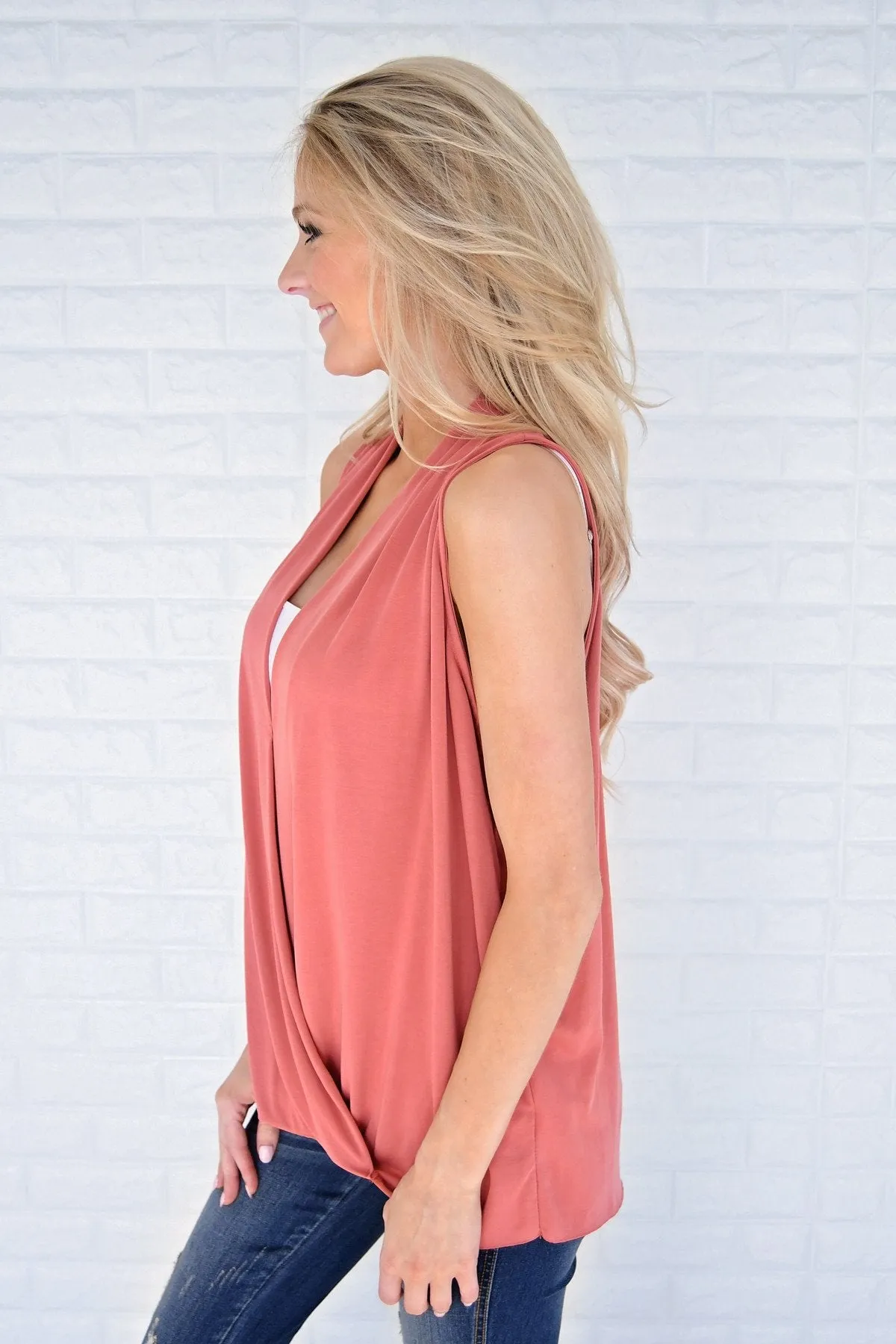 Crossover Sleeveless Top - Rust